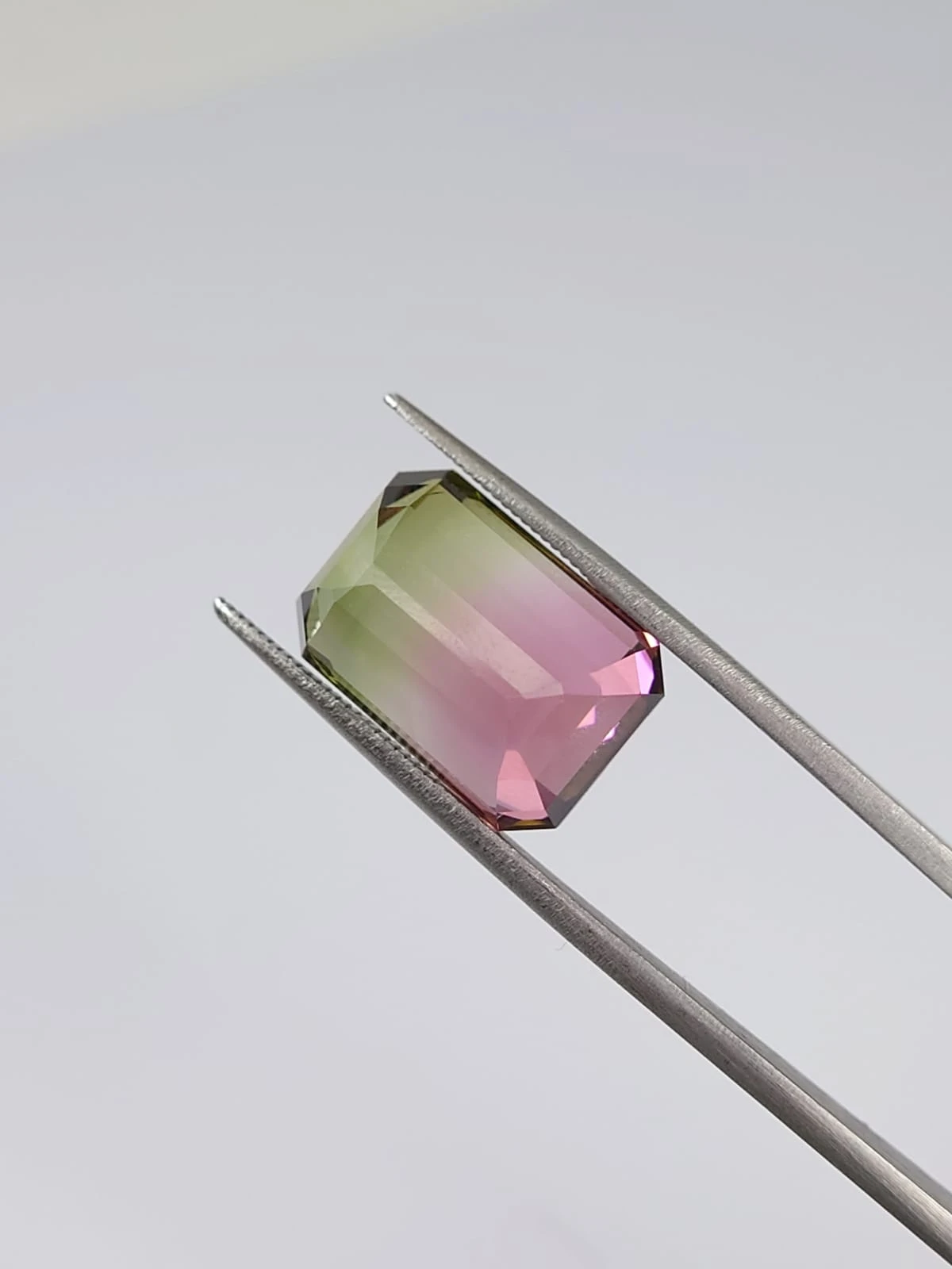 15.74ct Natural Stunning Bicolor Tourmaline Emerald Cut Loose Gemstone from Afghanistan — view 5